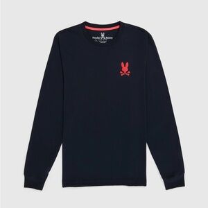 [5/US: M]Psycho Bunny (B6T110W1PC) - Lyons Flocking Long Sleeve Tee - Navy